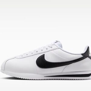 Nike Cortez 72 Basic Leather White Black Shoes Women 8.5 7Y Sneakers